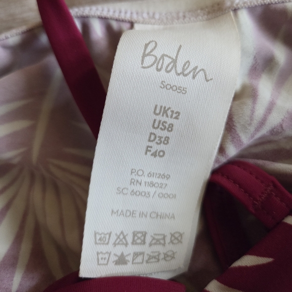 Boden Women's Pink and White Tankini Swimsuit - Picture 6 of 6